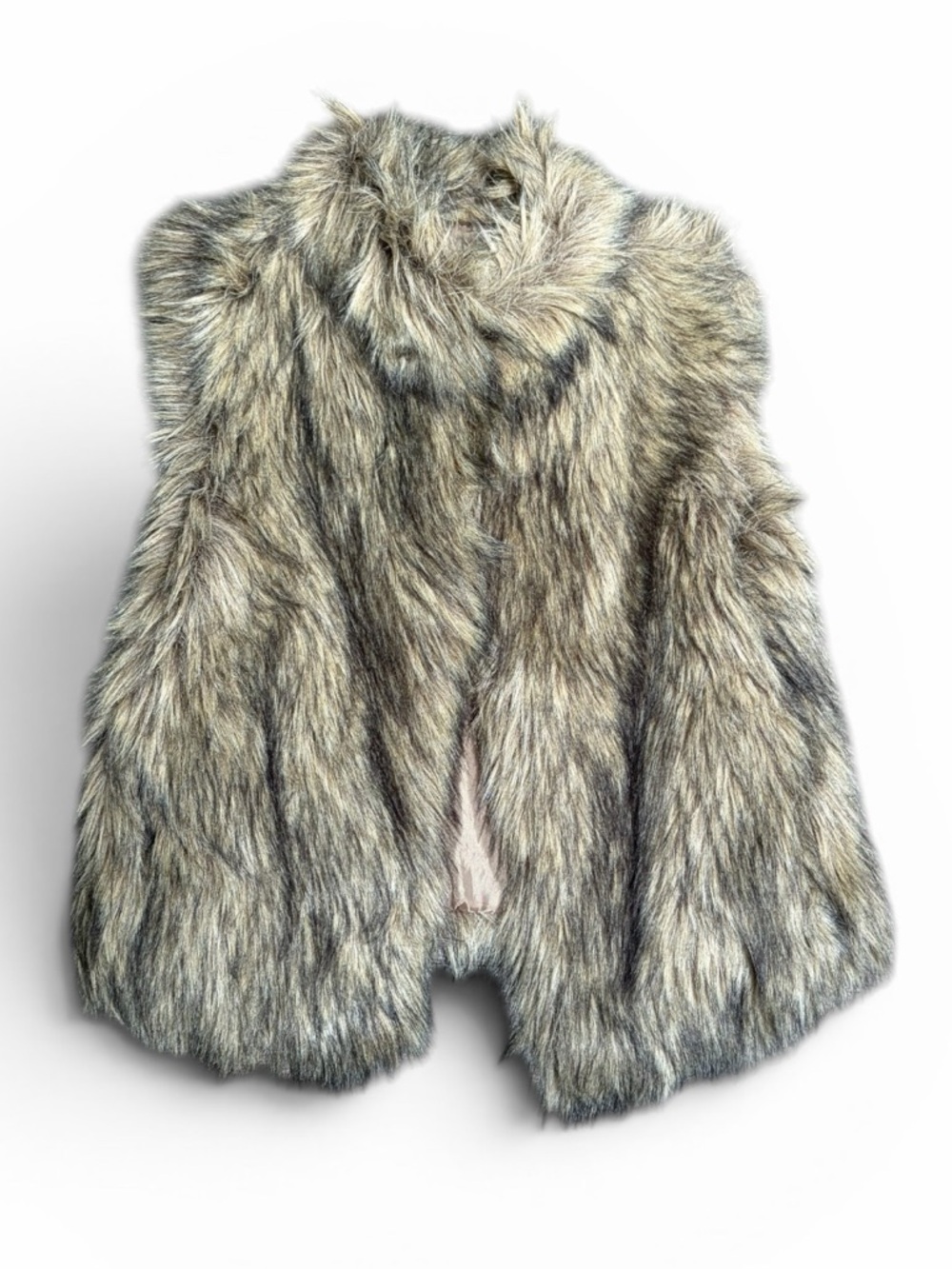 Calvin Klein Faux Fur Vest in Taupe Brown - Women's Coat - Picture 5 of 7